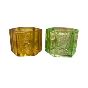 Vintage Davidson Glass Coronation Napkin Rings King George VI Queen Elizabeth 2
